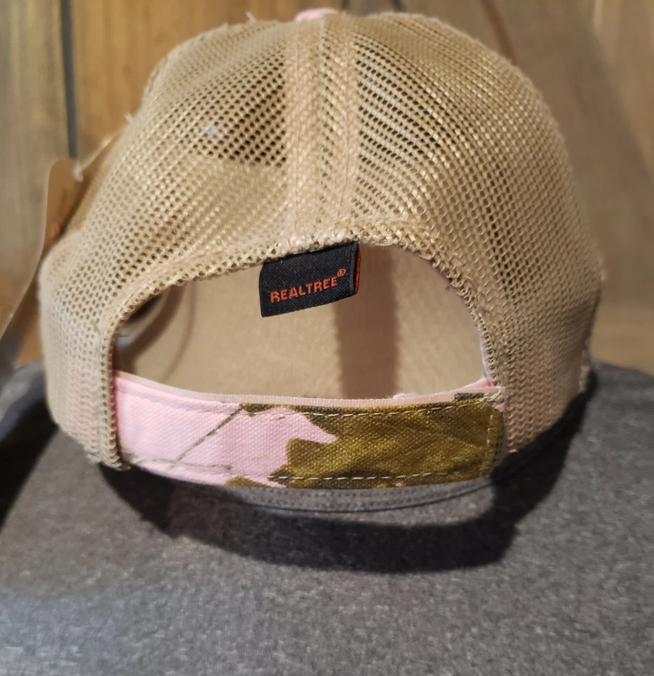 Realtree APC Pink Camo Trucker Hat Ladies Fit Mesh Back Mossy Oak Cap Adjustable - Image 4 of 4