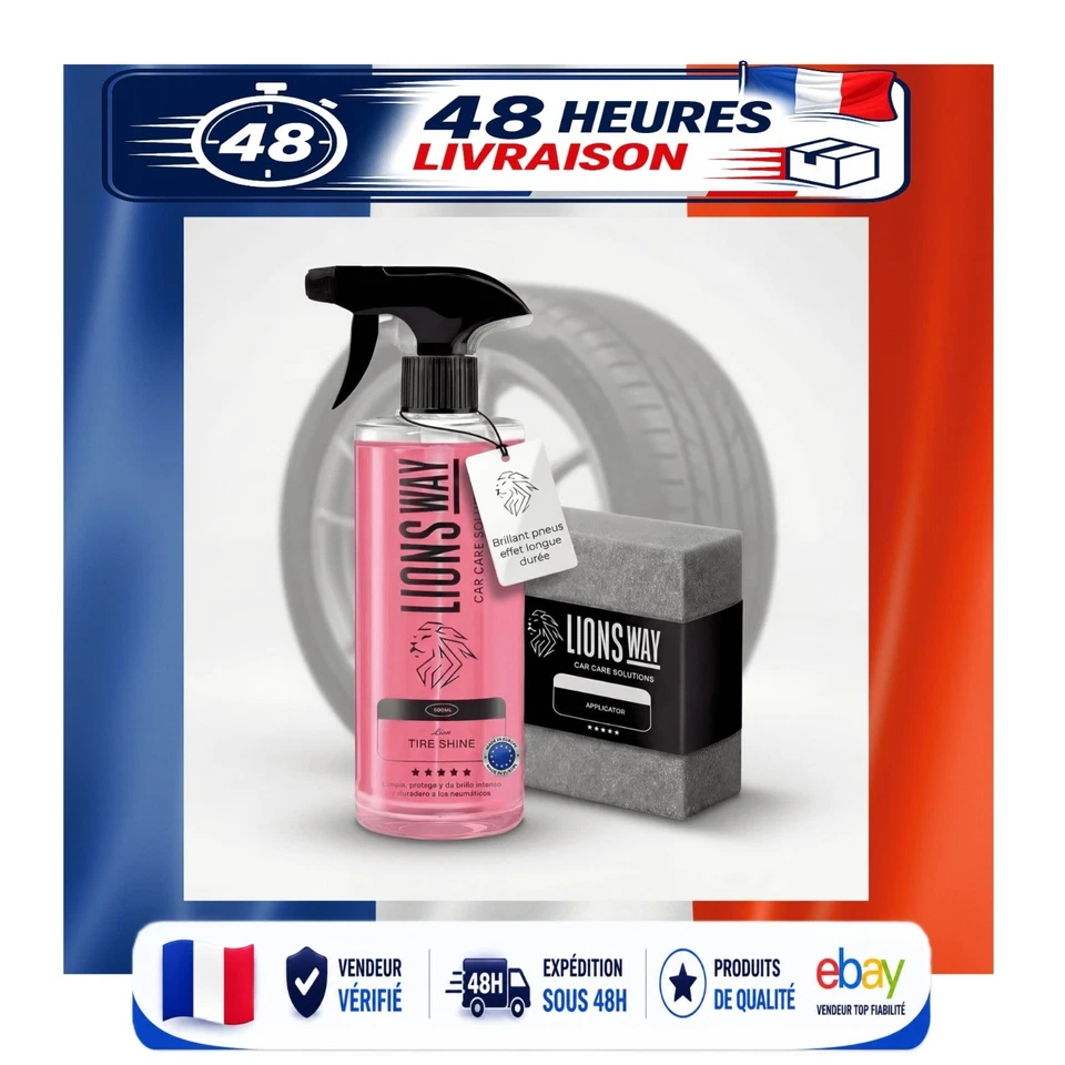 Rénovateur pneus LIONSWAY 500 ml brillant plastiques caoutchouc - Photo 1/4