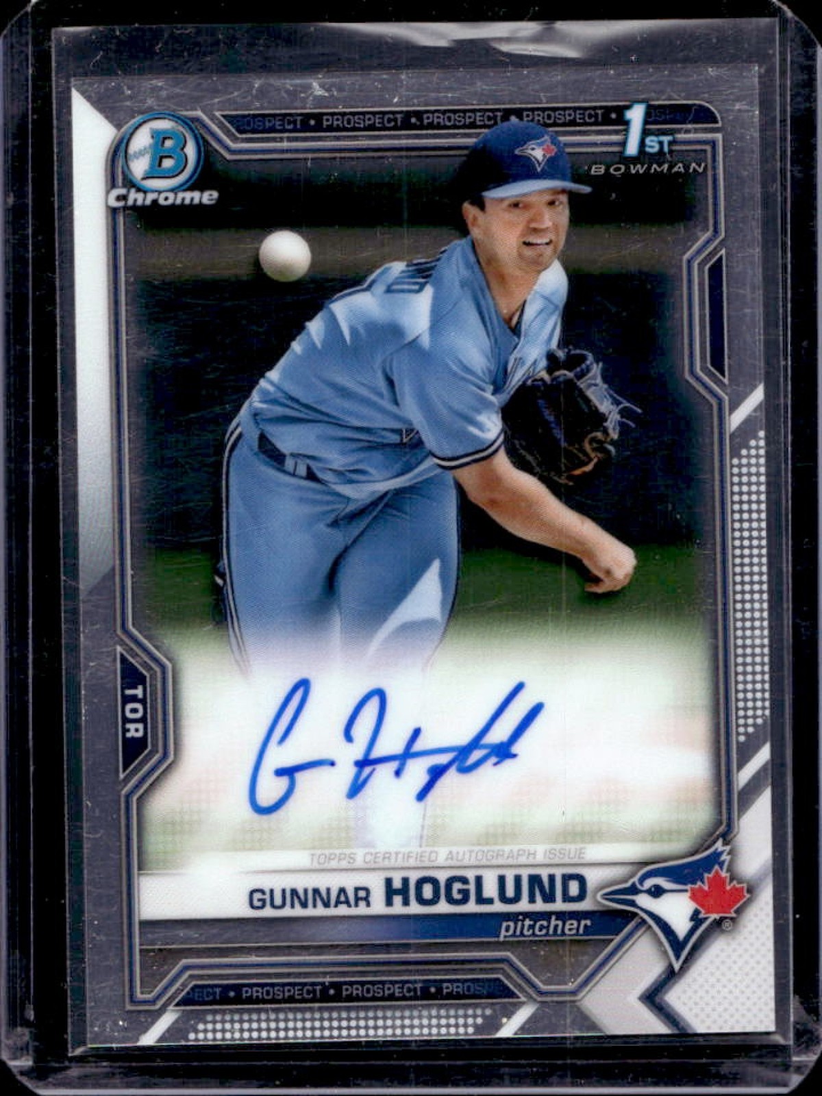 2021 Bowman Draft Gunnar Hoglund Chrome Auto 1st #CDA-GH Blue Jays