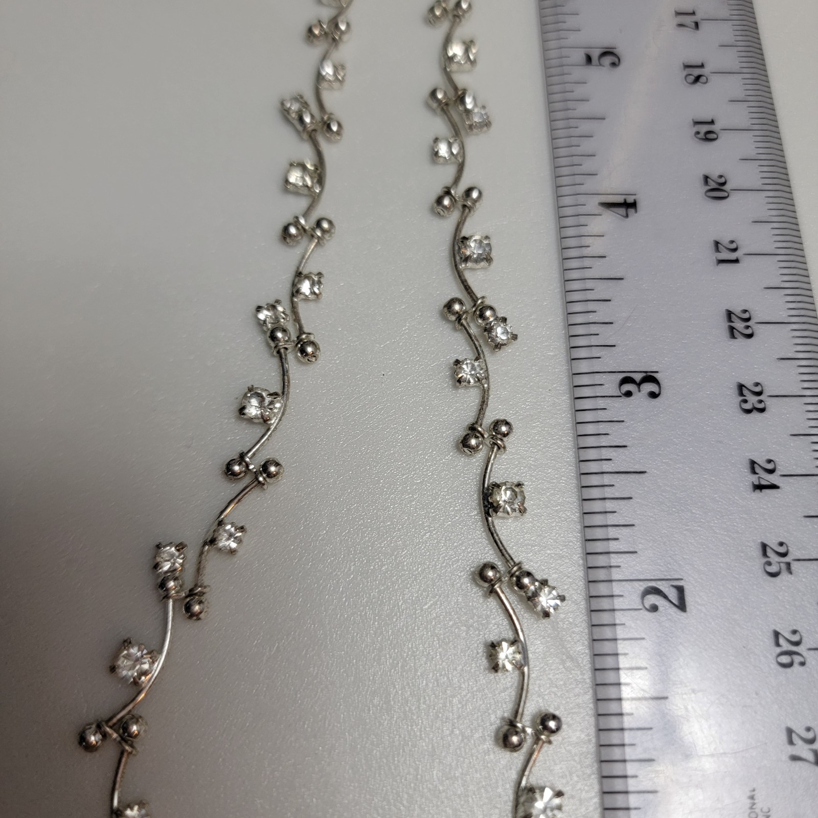 Delicate Silver And Crystal Adjustable Necklace 1… - image 3