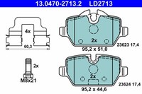 Bremsbelagsatz Scheibenbremse ATE Ceramic 13.0470-2713.2 FüR BMW Mini E87 E81