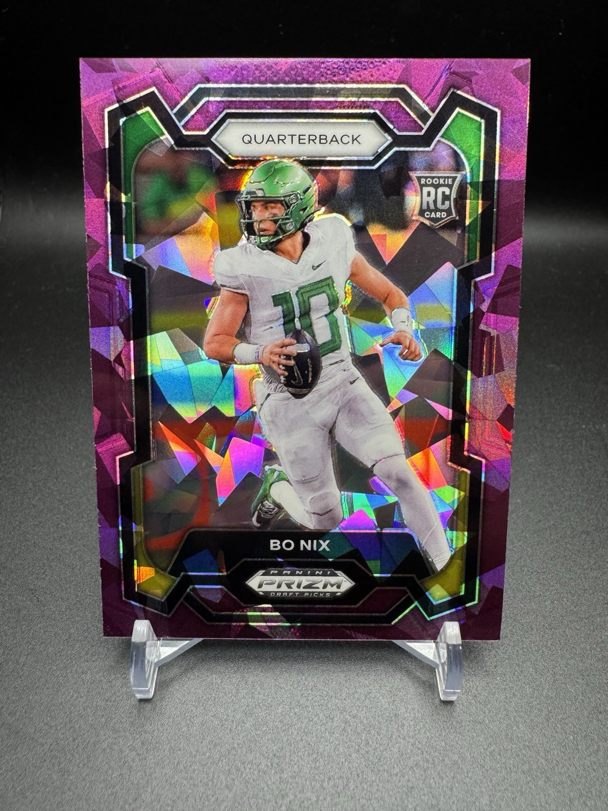 2024 Panini Prizm Draft Picks - Bo Nix #105 Purple Ice Prizm /149 (RC)