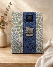 William Morris Garden Leaf Green King Duvet Cover Set 3Pc Cotton New Floral