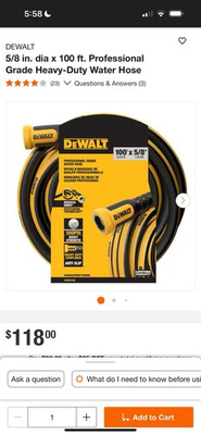 #ad DEWALT 5000 PSI Pressure Washer Hose 100 Ft $95.00