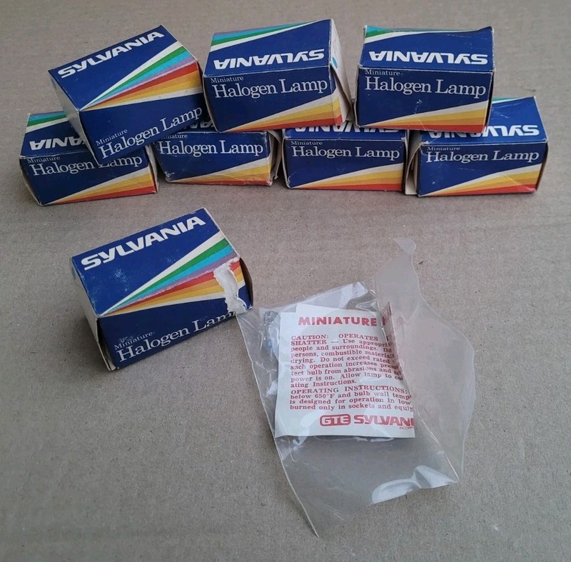 Lot Of 8 NOS ERN Miniature Wedge Halogen Projector Lamp Projection Bulb Sylvania