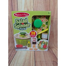 Melissa Doug Salad Spinner Play Set 28 Piece Pretend Food Kitchen Toy