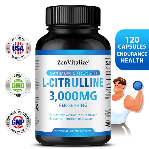 L-Citrulline 3000mg, 30/60/120 Capsules - Gluten Free & Non-GMO - Bild 1 von 10