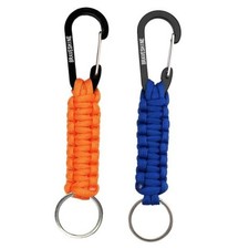 Paracord Keychain Carabiner Clip, D Ring Lanyard Hanger 1 Orange 1 Blue