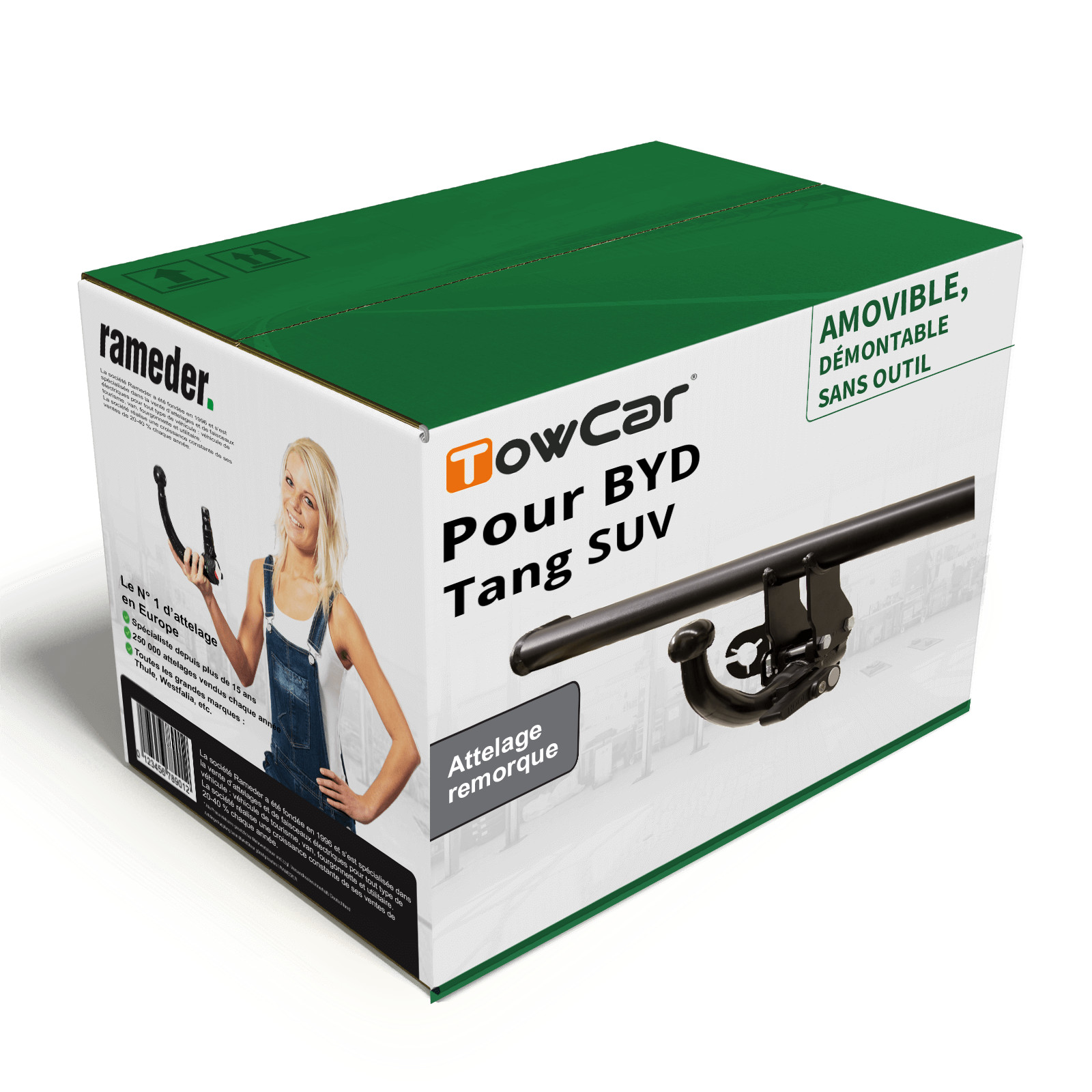 Attelage démontable sans outil TowCar BEST pour BYD Tang SUV noir