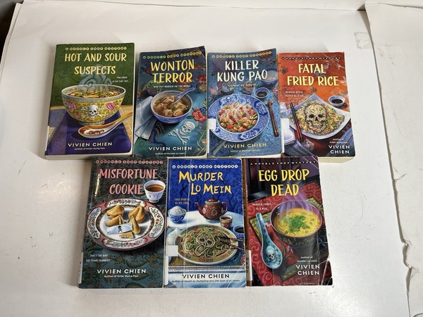 VIVIEN CHIEN Lot of 7 NOODLE SHOP MYSTERY Paperback Except-Library Cozy Mystery