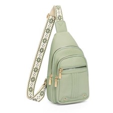Sling Bag for Women Crossbody Bags Fanny Pack Vegan Leather 9931-light Green