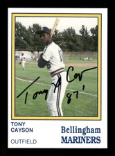 1987 International Sportscard Bellingham Mariners 20 Tony Cayson signed auto aut