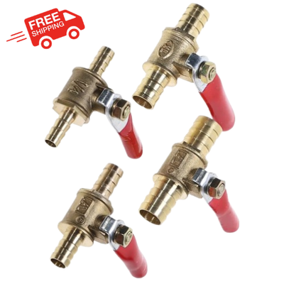 #ad Brass Ball Valve Hose Barb Shut Off Water Air Gas Fuel Line 6mm 8mm 10mm 12mm $6.50