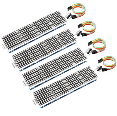 Dot Matrix FC16 4-in-1 Display Module with MAX7219 Chip, 32x8 LED Matrix, Com...