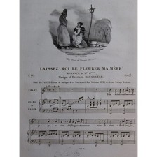 BRUGUIÈRE Édouard Lasciami Piangere, Mia Madre! Canto Pianoforte O Arpa ca1830