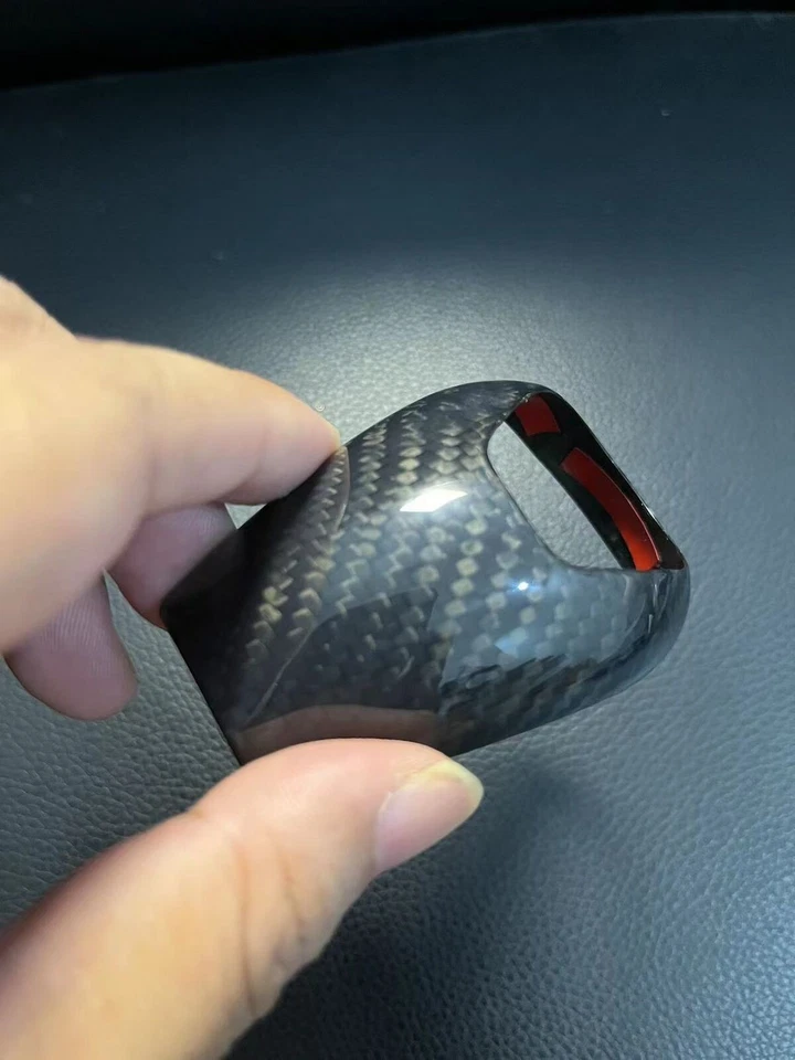Real Carbon Fiber Gear Shift Knob Cover Fit for BMW M3 M5 M6 E90 E60 Foto 2 de 4
