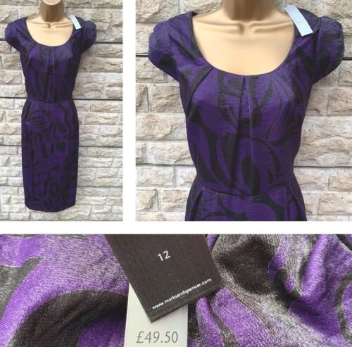 New Tags £49.50 Ladies Per Una Purple Shimmer Fully Lined Party Dress UK 12  🎉 - Picture 1 of 15