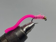 Tungsten Jig Squirmy Worm, Pink- Strike Fly Company