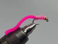 Tungsten Jig Squirmy Worm, Pink- Strike Fly Company