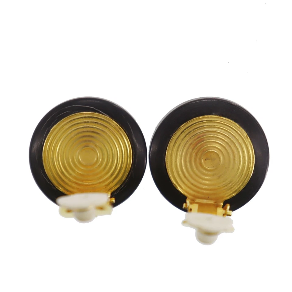 Pendientes HERMES Usados Motivo Cuerno Círculo Oro Negro Clip-On De Colección #CP922 S Foto 3 de 4