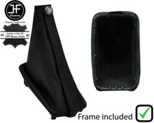 SCHWARZ NAHT LEDER AUTO SCHALTSACK + RAHMEN F?R RENAULT SCENIC MK1 1996-2003