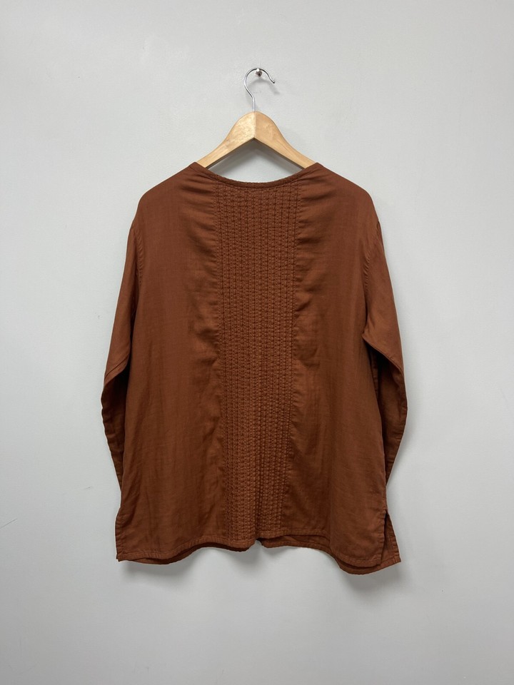 Yacco Maricard Cotton Gauze Blouse in Earthy Brown Size 2 / M eBay