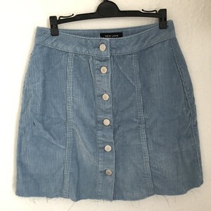 blue button up skirt