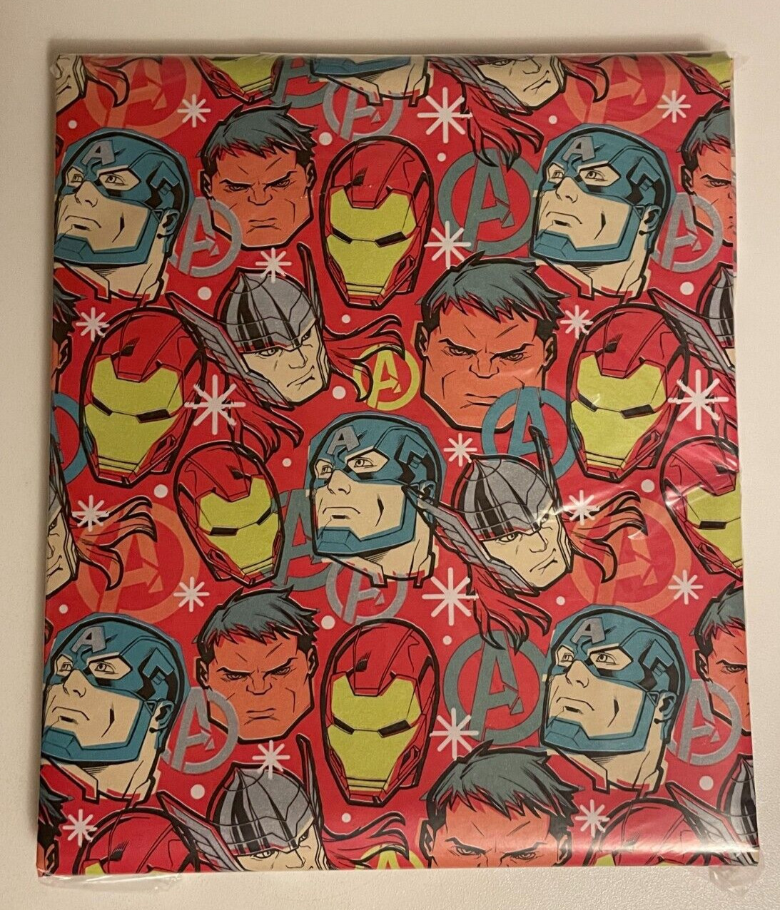 Marvel Avengers Gift Wrapping Paper 2.5 Yards FOLDED Decoupage Hulk Ironman Thor