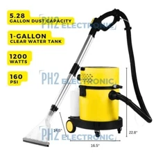 SM20 Wet Dry Shampoo Vacuum Cleaner, Shop Vac, HEPA Filter, Yellow