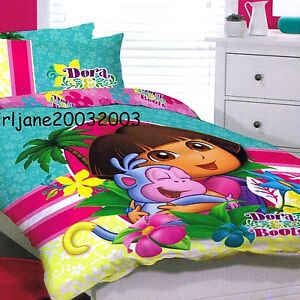 Trendy dora bedding set twin Dora The Explorer Boots Single Us Twin Bed Quilt Doona Cover Set Ebay