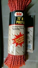 Illinois Industrial Tool 48960 Poly Rope, 72' x 1/4", Pinkish/Red, FREE SHIPPING