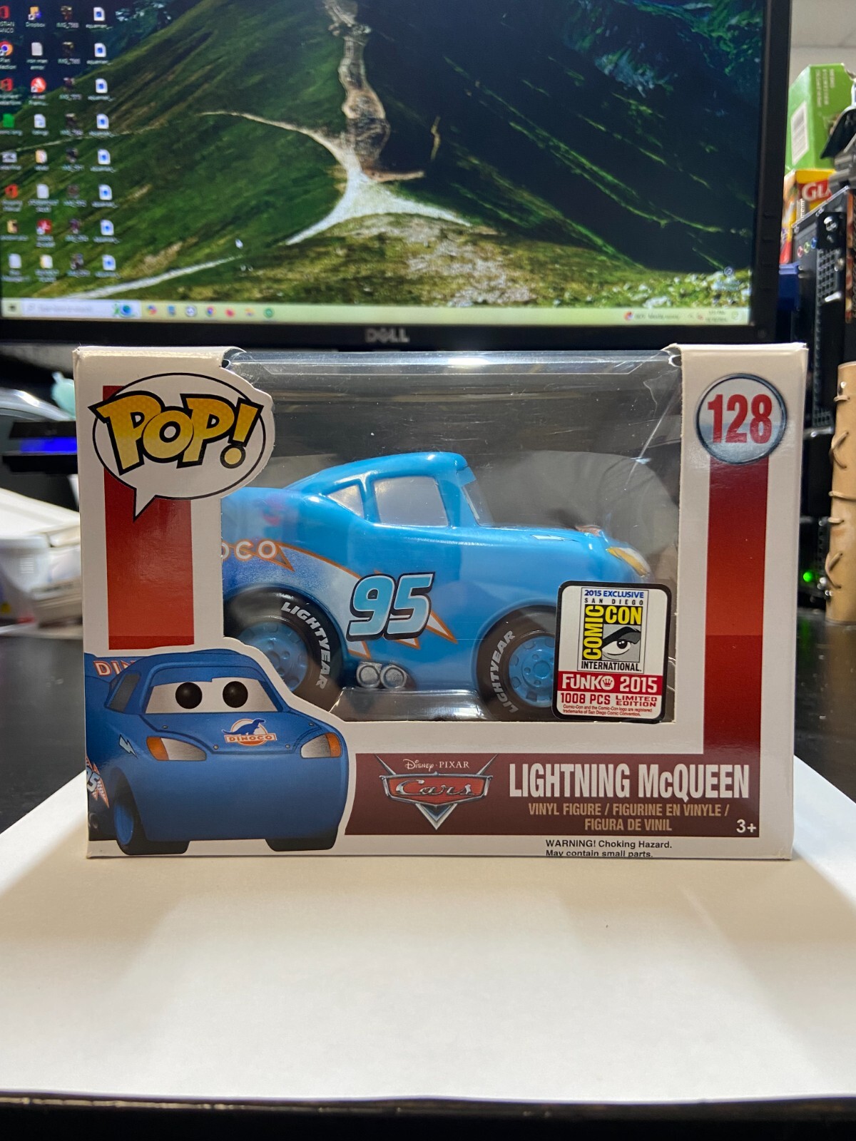 Sdcc 2015 Pop Disney Cars Dinoco Lightning Mcqueen Figura Vinilo Funko Le 1000 Pc
