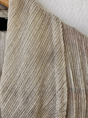 R&M Silver Gold Formal Jacket Open Metallic Sz 6 Small Sheer - Picture 4 of 4