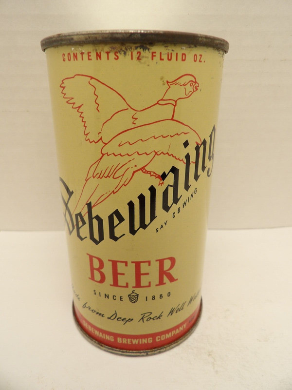 SEBEWAING FLAT TOP BEER CAN #132-9-A MICHIGAN "CANS INC. CHICAGO" LOGO