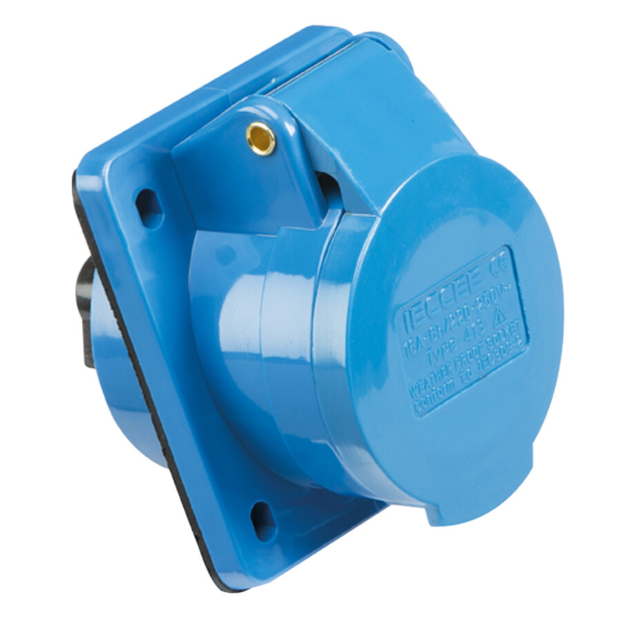 3-poliger Blauer Industriestecker IP44 16A/32A – Spritzwassergeschützt Für Camping, Caravan & Werkstatt