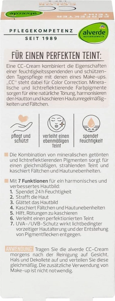 Alverde NATURKOSMETIK Getönte Tagescreme Perfekter Teint Color Correction - Bild 4 von 4