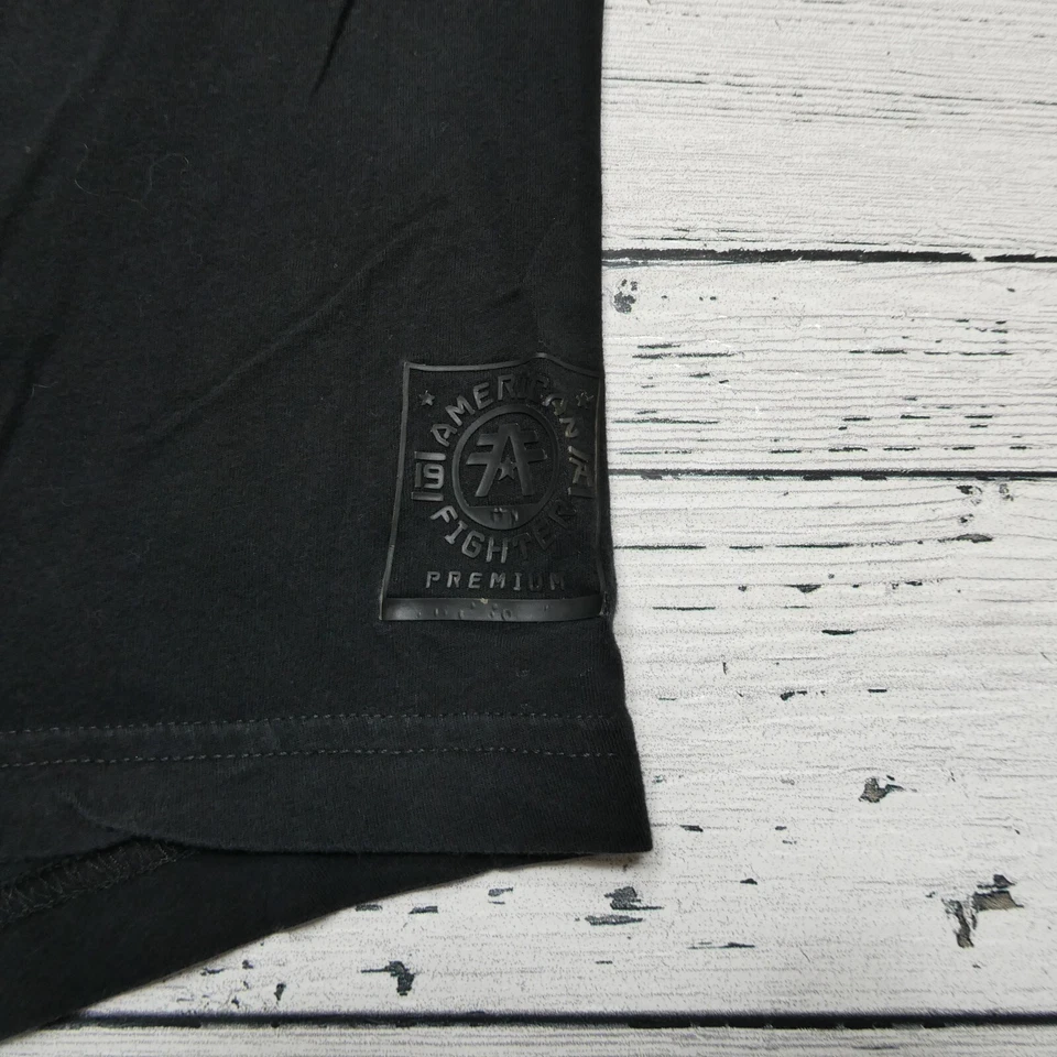 Camisa American Fighter Talla S Negra Azul Doble Cara Gráfico MMA Artes Marciales Foto 2 de 4