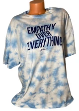 Victorias Secret PINK Blue Tie Dye One Size Tee Empathy Over Everything New