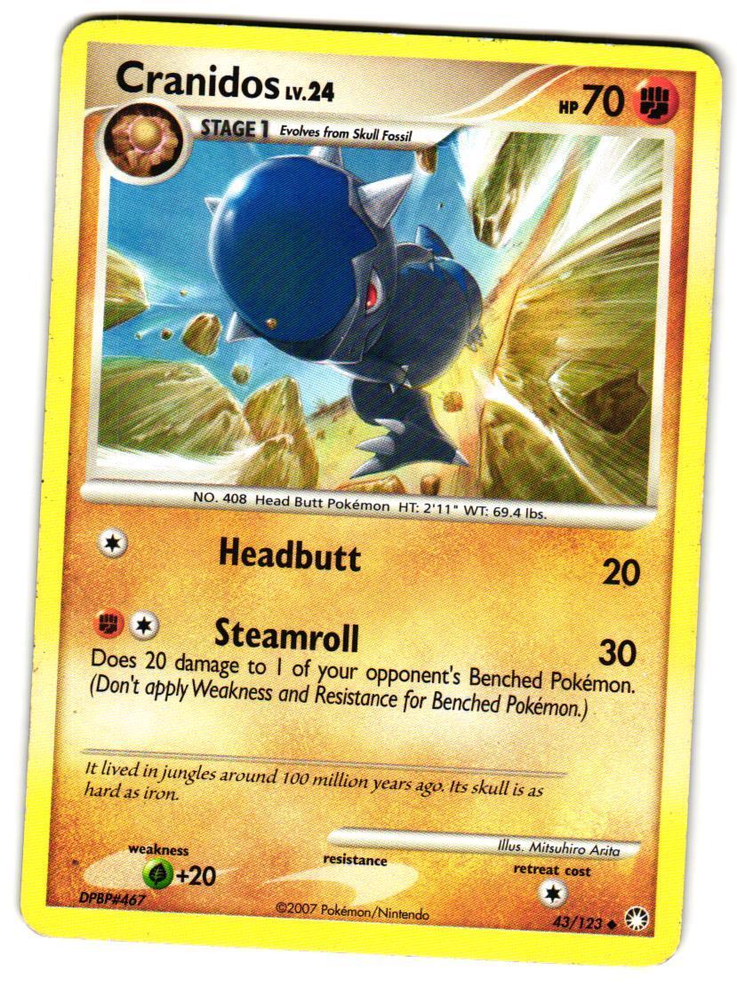 Pokemon Mysterious Treasures Cranidos #43/123 LP Uncommon