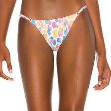 NWT - ONIA "Hannah" Summer Leopard Hipster Bikini Bottom, White Multi - Small