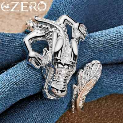 ALIZERO 925 Sterling Silver Dragon Ring For Men Women Fashion