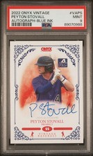 2022 Onyx AUTO Blue Ink PEYTON STOVALL Arkansas RAZORBACKS Haughton LA PSA 9