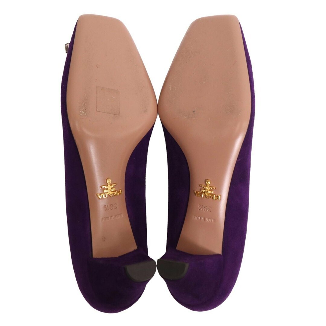 PRADA Pumps Heel Beaded Suede Purple EU38.5 US8.5 Japan F/S USED thumbnail 21
