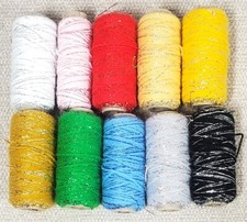 Lot of 10 Spools Metallic Acrylic YARN for Punch Needle Embroidery