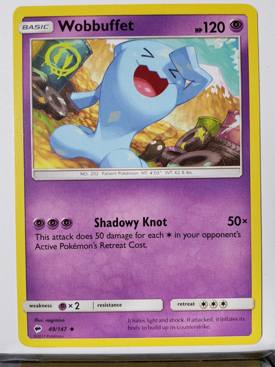 Wobbuffet 49/147 VLP / NM Burning Shadows Sun Moon Pokemon Card $2
