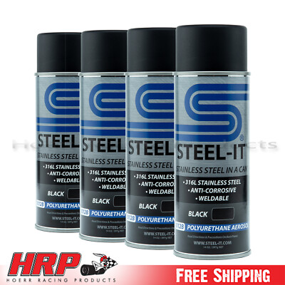 Steel-it 1012D Black Polyurethane Stainless Steel Spray 12oz Can Pack of 4