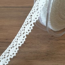 Quality Cotton Lace Trim Ribbon 1 Metre White/Ivory Vintage/Rustic Sewing Edge