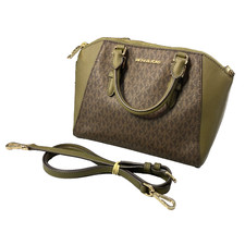 Michael Kors Ciara Medium Messenger Army Green Luggage MK Signature Bag R$368