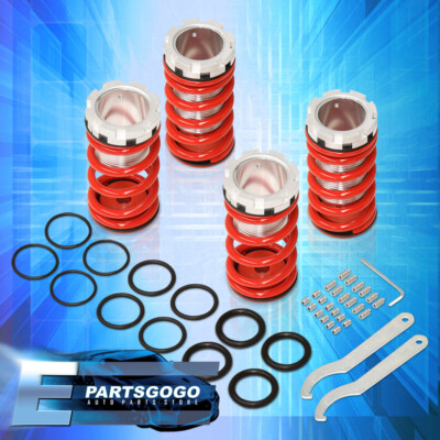 For 89-99 Mitsubishi Eclipse Lowering Spring Suspension Coilover Sleeves Kit Red