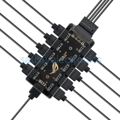 1PCS 5V 3-pin RGB 10 Hub Splitter SATA Power 3pin ARGB Adapter Extension Cable
